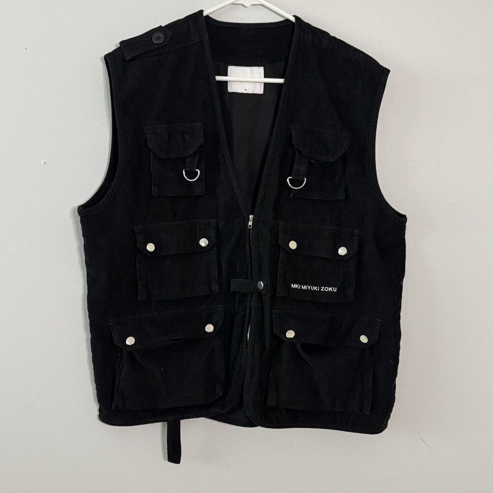 MKI Miyuki Zoku Black Cord Pocket Vest Men's Size Medium‎ Grunge Streetwear